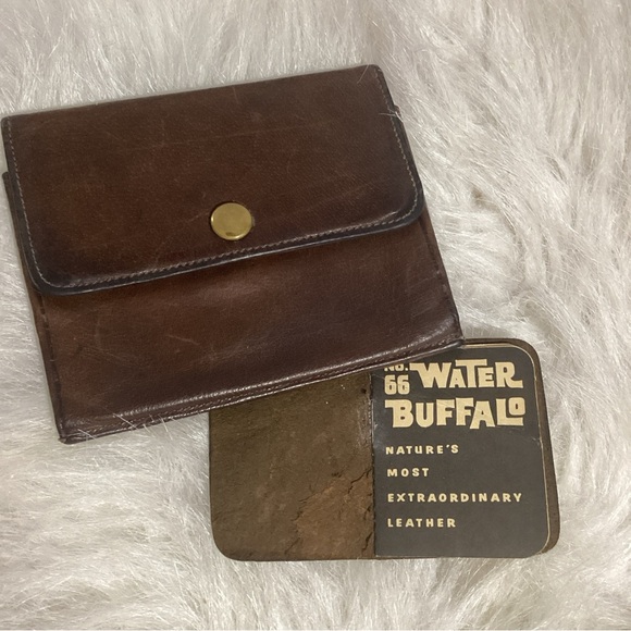 Super Rare Vintage Coach Unisex Wallet w/ Original Care Booklet Buffalo Leather - Picture 2 of 10